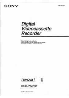 Sony DSR 70 P manual. Camera Instructions.